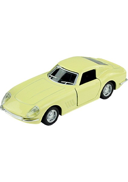 Die Cast 1:32 Klasik Spor Çek Bırak Araba Açık Sarı