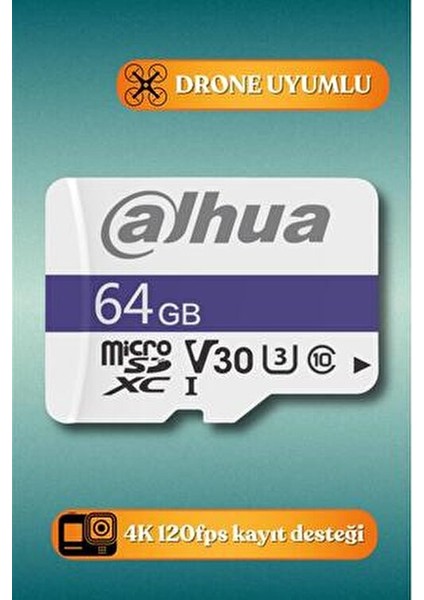 C100A 64GB MicroSDXC U3 Hafıza Kartı 4K Video Desteği ile Profesyonel Kullanım için Uygun indirimleri
