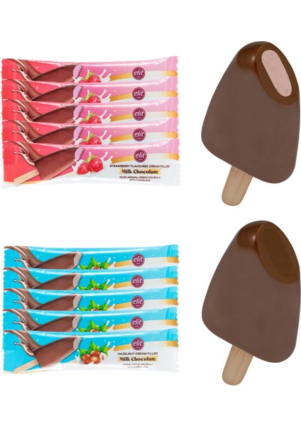 Dondurma Çubuğunda Dolgulu Sütlü Çikolata 35g 10'lu Set (10x35g) Glutensiz