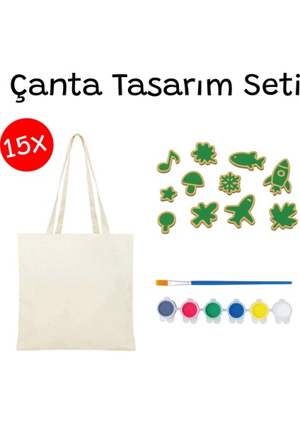 15'li Çanta Tasarım Etkinlik Seti - Sınıf Etkinlik/aktivite - Baskı Kalıplı!