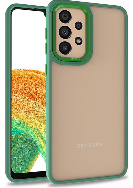 Galaxy A73 Kılıf Ata Flora Kapak-Yeşil