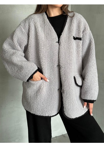 Gri Oakland Şerit Detaylı Bürümcük Ceket modelleri