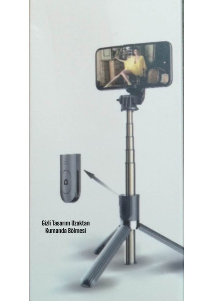 Taşınabilir Kablosuz Bluetooth Özellikli Uzaktan Kumandalı Selfie Çubuğu Tripod fiyatları