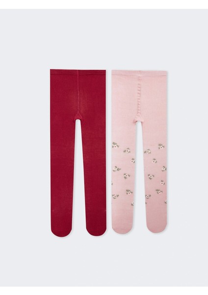 Lcw Baby Pembe Baskılı Kız Bebek Külotlu Çorap 2'li