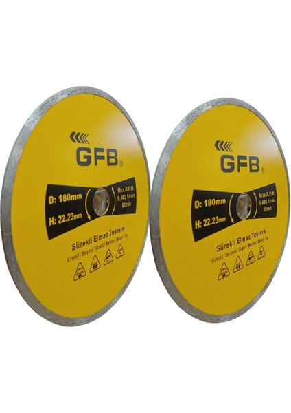 2381 Beton-Mermer-Granit Kesici 180 Mm Sürekli Elmas Testere - 2 Adet