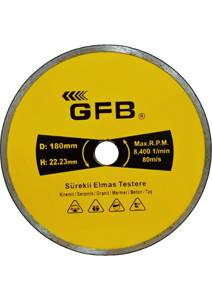 2381 Beton-Mermer-Granit Kesici 180 Mm Sürekli Elmas Testere - 2 Adet fiyatları