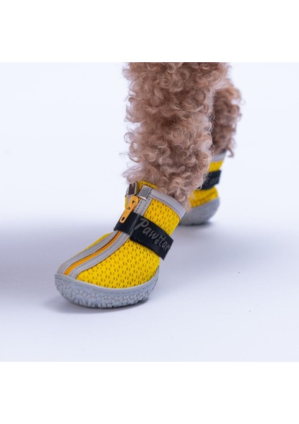 Sarı Airmesh Fileli Hava Alabilen Köpek Ayakkabısı-Köpek Patiği fırsatları