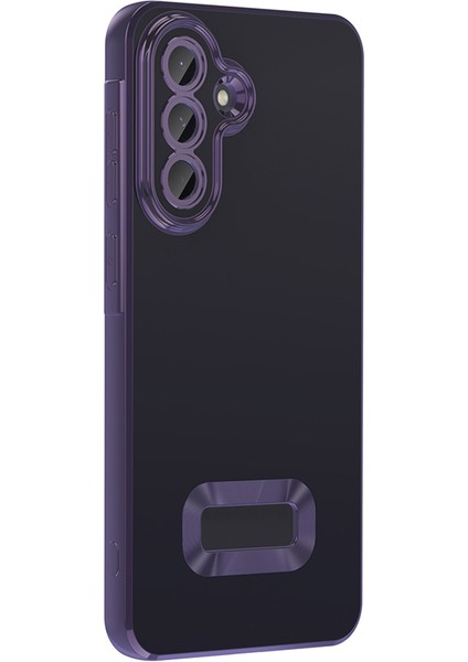 Galaxy A36 Kılıf Kamera Korumalı Logo Gösteren Ata Omega Kapak - Derin Mor