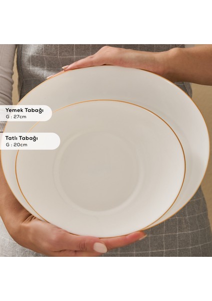 Pure 24 Parça Opal Cam Yemek Takımı, 6 Kişilik – Altın Renkli, Zarif ve Modern Tasarım indirimleri