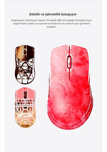 M259 Alüminyum Magnezyum Alaşımlı Oyuncu Mouse, Pixart PAW3395 Optik Sensör, 26000 Dpı 2.4ghz / Usbc indirimleri