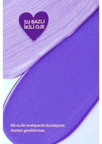 Lıttle Prıncess Su Bazlı Mor Oje & Glıtterlı Oje Mor Set 2 lı (2*8 ml)