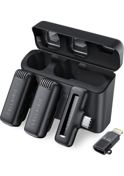 Kablosuz Lavalier Çift Mikrofon - Siyah