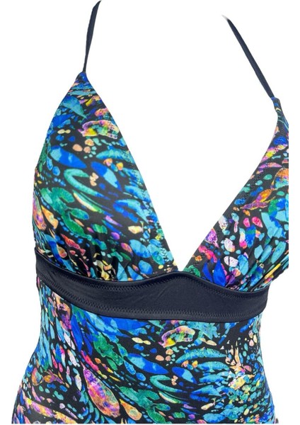 Siyah Batik Desenli Arkadab Bğcıklı Şık Kadın Mayo fiyatları