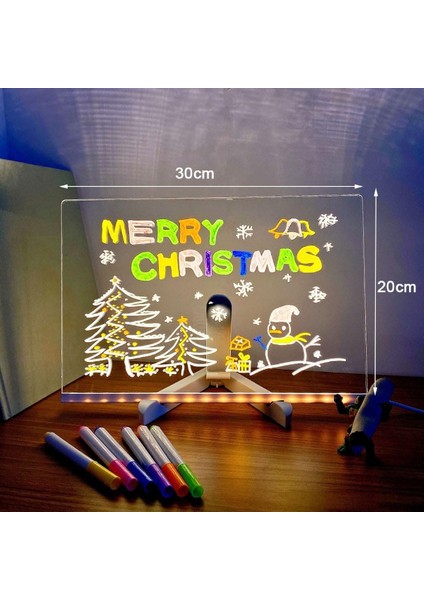LED Aydınlatmalı Yazı ve Çizim Tahtası - Büyük Boy 30X20 cm