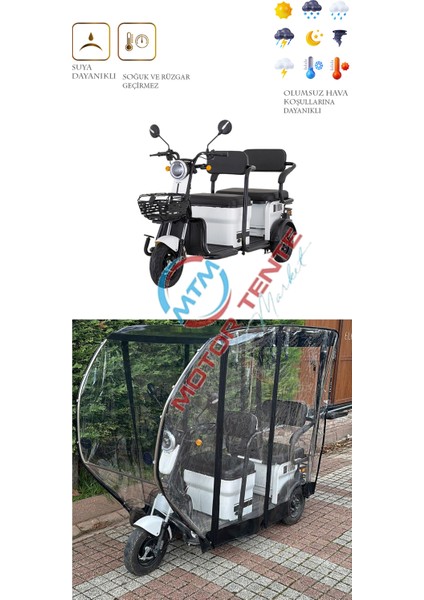 Mona Emon 3 Tekerli Motor Brandası - Siyah