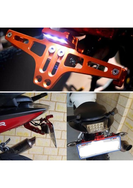 LED Işık ile Altın Ayarlanabilir Motosiklet Lisansı Tutucu Numaralı Plaka Braketi (Yurt Dışından) fırsatları
