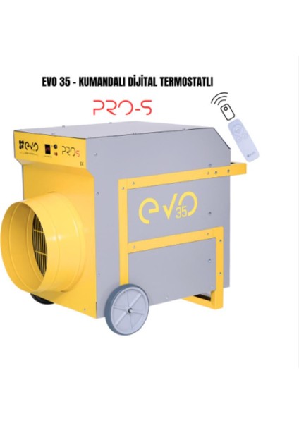 EVO40 Pros - 40 Kw Kumandalı ve Dijital Endüstriyel Elektrikli Fanlı Isıtıcı