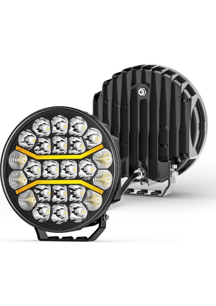Kamyon 9 Inç Sis Farı Tepe ve Tampon Lambası 100 W Projektör Lamba Gündüz LED Drl Sarı ve Beyaz modelleri