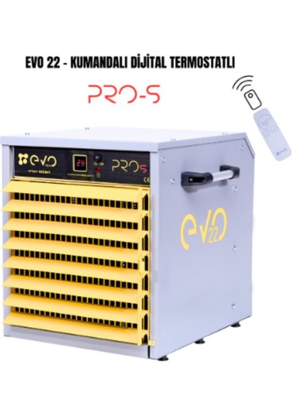 EVO35 Pros - 35 Kw Kumandalı ve Dijital Endüstriyel Elektrikli Fanlı Isıtıcı