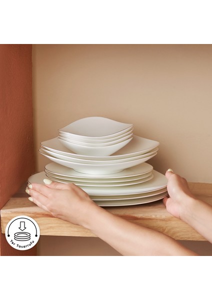 Fine Pearl Tristan 62 Parça 12 Kişilik Yemek Takımı Gold
