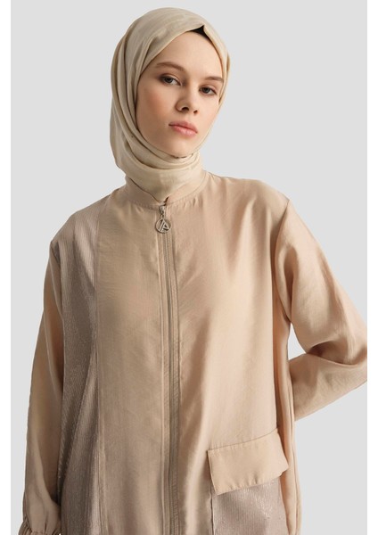 Pul Desenli Fermuarlı Cepli Pantolonlu Ikili Takım-Bej 25YT670 fiyatları