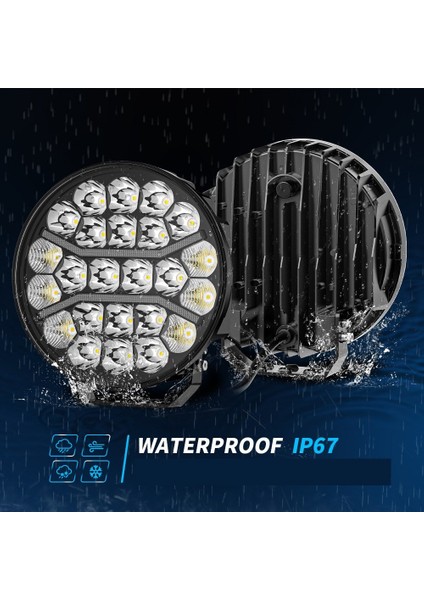 Kamyon 9 Inç Sis Farı Tepe ve Tampon Lambası 100 W Projektör Lamba Gündüz LED Drl Sarı ve Beyaz