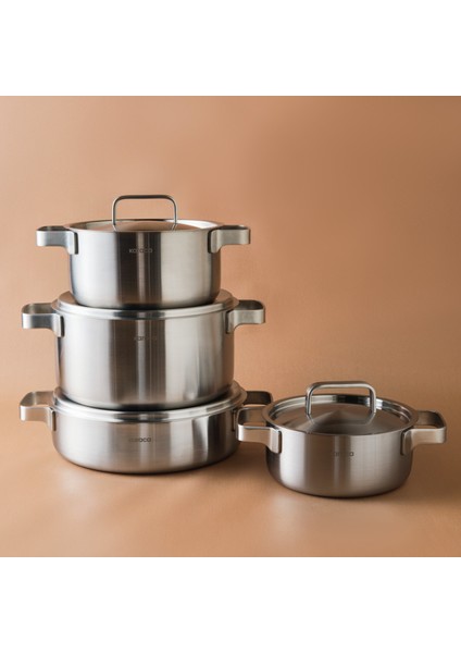 Powersteel 316+ 3ply Onyx Indüksiyon Tabanlı 8 Parça Tencere Seti