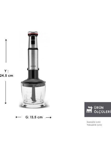 Inox Quick Mix Hız Ayarlı 1300W El Blender Set - 9637B fiyatları