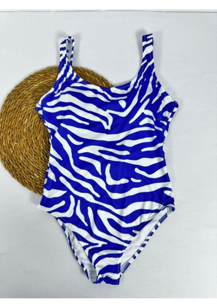 Kadın Likralı Etnik Desenli Mayo