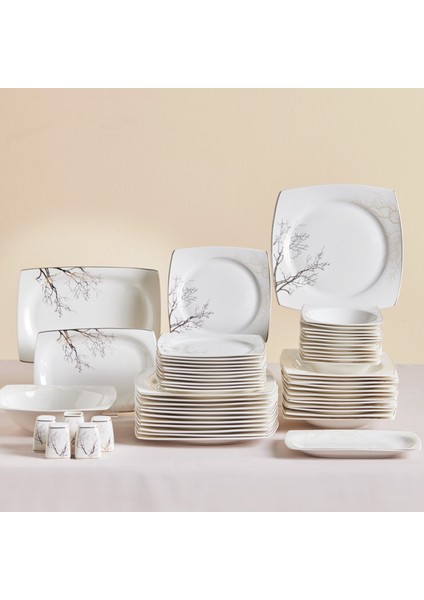 Square Bone Autumn 53 Parça 12 Kişilik Yemek Takımı Gold