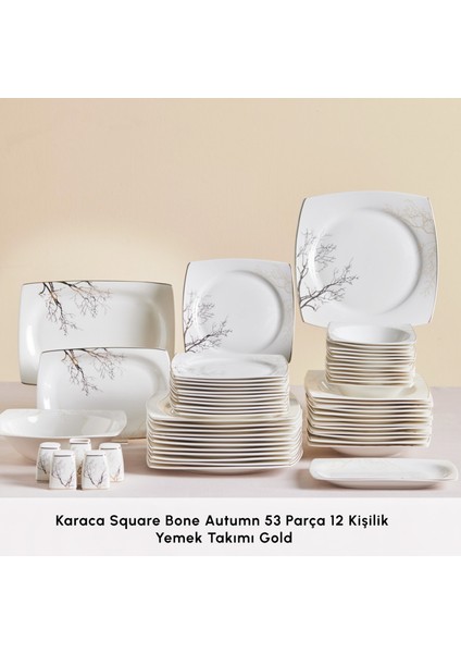 Square Bone Autumn 53 Parça 12 Kişilik Yemek Takımı Gold modelleri