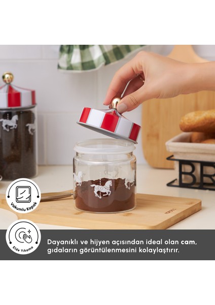 Karnaval Cam Kavanoz Saklama Kabı 630 ml modelleri
