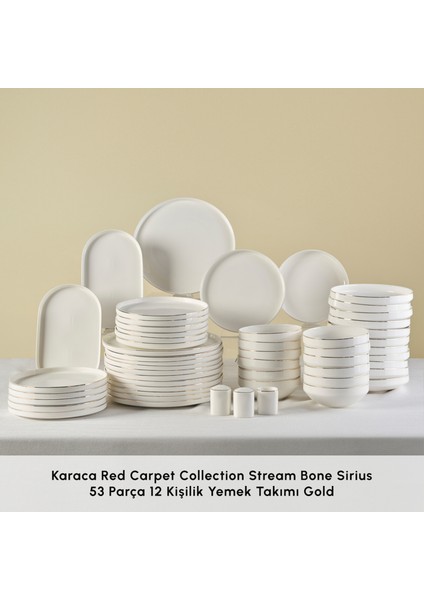 Red Carpet Collection Stream Bone Sirius 53 Parça 12 Kişilik Yemek Takımı Gold modelleri