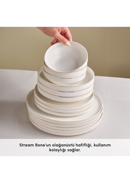 Red Carpet Collection Stream Bone Sirius 53 Parça 12 Kişilik Yemek Takımı Gold