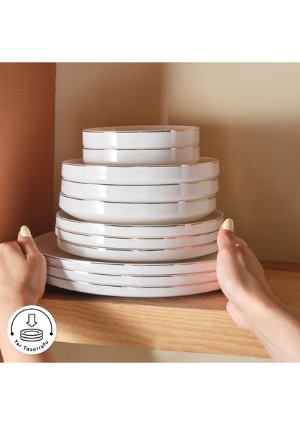 Red Carpet Collection Stream Bone Sirius 53 Parça 12 Kişilik Yemek Takımı Gold