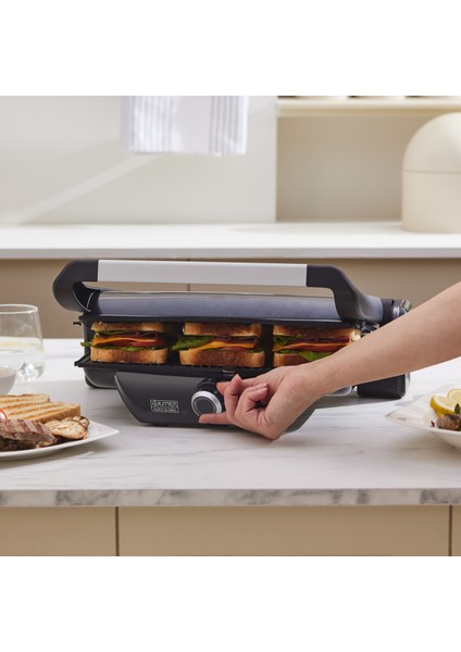 Gastro Diamond Antibakteriyel Döküm Tost Makinesi Shiny Black 6 Dilim Kapasiteli fiyatları