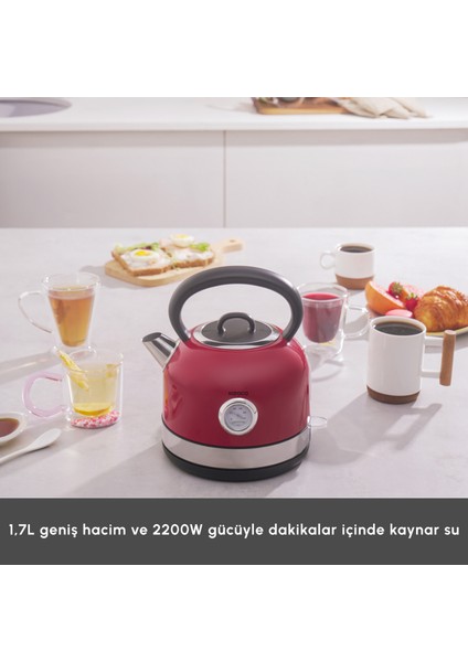 Retro Su Isıtıcısı Kettle 2202 Kırmızı 2200W modelleri