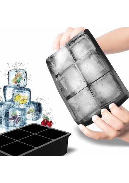 6'lı Xl Küp Şeklinde Silikon Kolay Çıkabilen Buz Kalıbı fırsatları