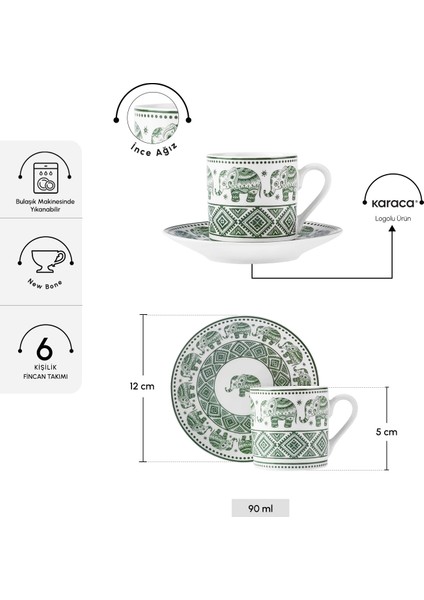 Teri 6 Kişilik Kahve Fincanı 90 ml fiyatları