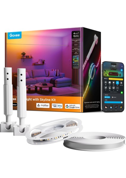 Rgbıcww Skyline Duvarlar Arası Kesilebilir LED Şerit - 4 Metre - H61B83H1