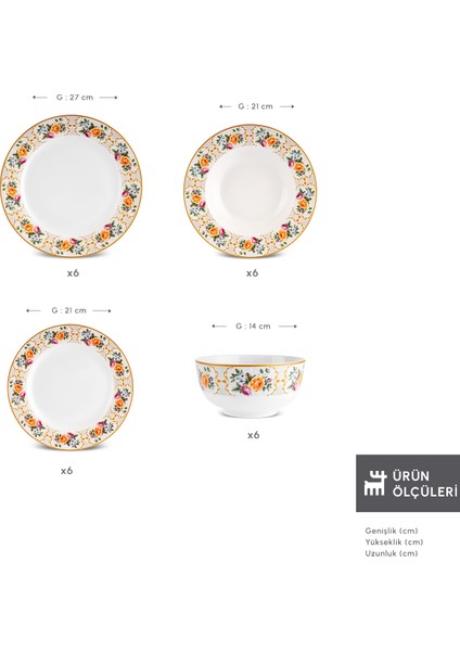 Viyan 24 Parça 6 Kişilik Yemek Takımı modelleri