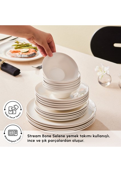 Stream Bone Selene 24 Parça 6 Kişilik Yemek Takımı