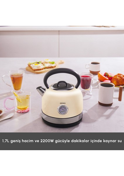Retro 2202 Su Isıtıcısı Kettle Krem 2200W