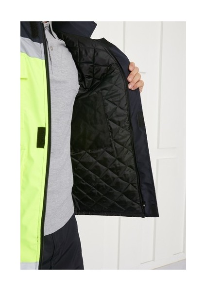 Reflektörlü Fleto Cepli Bondit Iş Kabanı Sarı Lacivert indirimleri