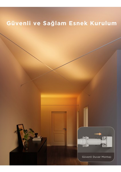 Rgbıcww Skyline Duvarlar Arası Kesilebilir LED Şerit - 4 Metre - H61B83H1 fırsatları