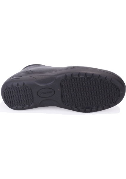 DZA07-122042645 Siyah Ortopedik Günlük Düz Topuk Deri Kadın Bot fırsatları