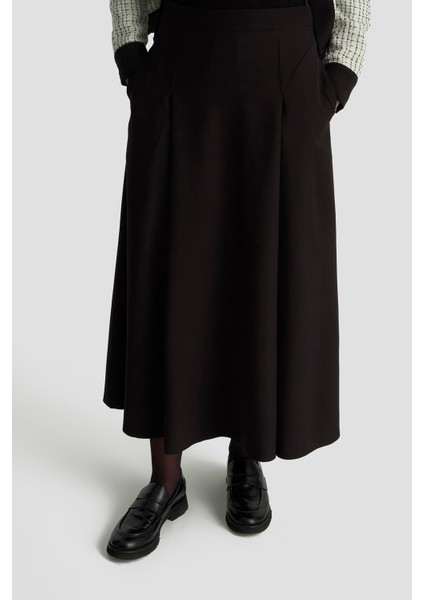 Gold Düğme Detaylı Süs Cepli Etekli Tüvit Ikili Takım Siyah 25KT605