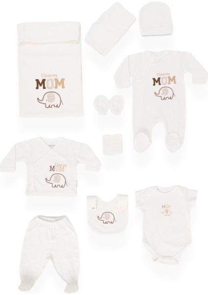 My Baby Kumsal % 100 Coton 10 Lu Hastane Çıkışı Filli Desen 10066 Ekru