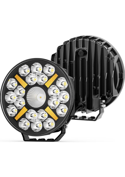 Kamyon Tır 9 Inç Sis Farı Tepe ve Tampon Lambası 100 W Projektör Lamba Gündüz LED Drl Sarı ve Beyaz modelleri