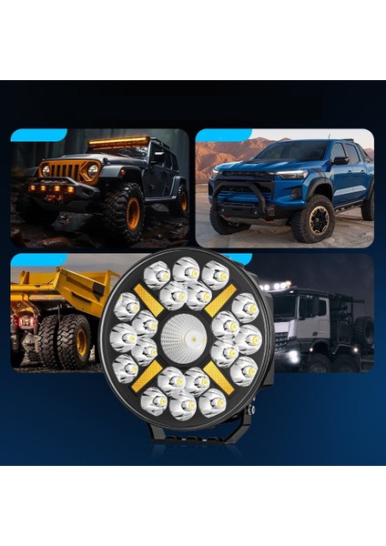 Kamyon Tır 9 Inç Sis Farı Tepe ve Tampon Lambası 100 W Projektör Lamba Gündüz LED Drl Sarı ve Beyaz fırsatları